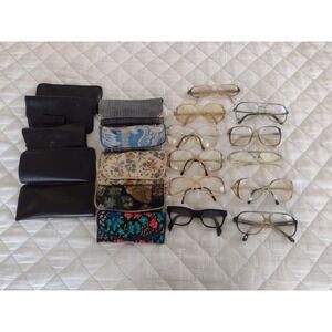Lot Of 11 Vtg Frames Eye Glasses Men Women  60s 70s 80s Plastic Granny Aviator